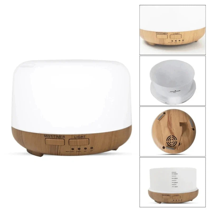 Umidificador e Difusor Ultrassônico RGB – 500 ml com Aromaterapia e Iluminação Relaxante